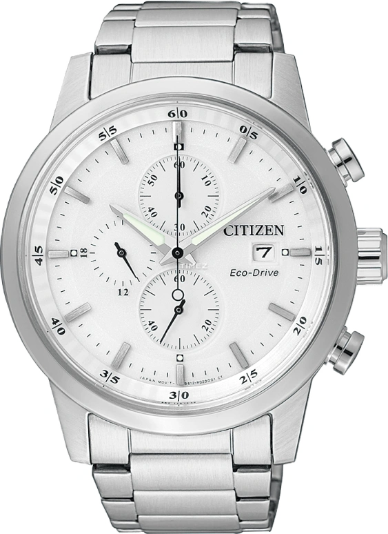 Citizen,Eco-Drive 43mm,43mm,Stainless Steel,White,Hardlex,Crystal Glass,CA0610,CA0610-52A