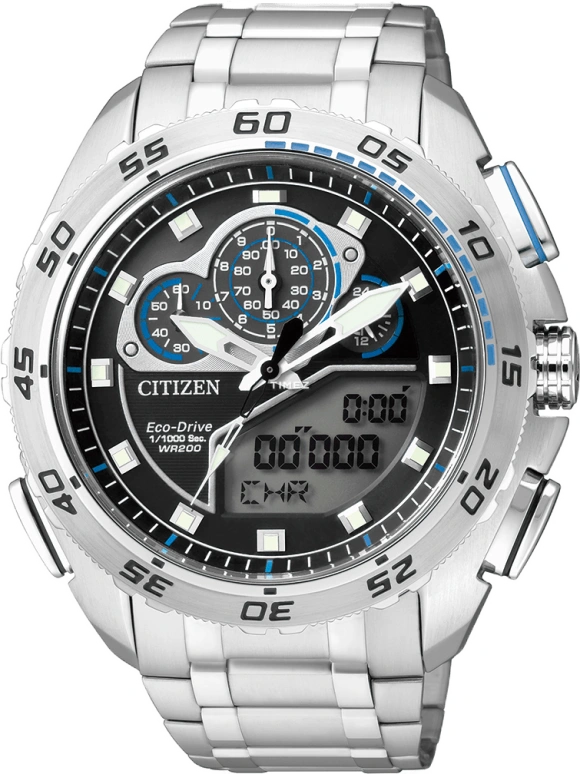 Citizen,Eco-Drive 47.50mm,47.50mm,Stainless Steel,Black,Sapphire,Closed,JW0121,JW0121-51E