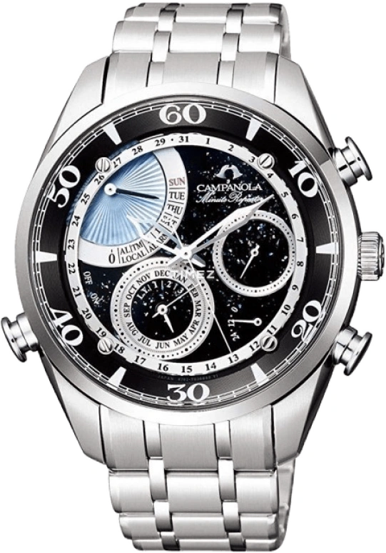Citizen,CAMPANOLA 42.50mm,42.50mm,Stainless Steel,Black,In-house Caliber,Sapphire,Mother of Pearl,AH7060,AH7060-53F
