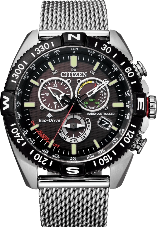 Citizen,Eco-Drive 43mm,43mm,Stainless Steel,Black,Quartz,In-house Caliber,Sapphire,CB5840,CB5840-59E