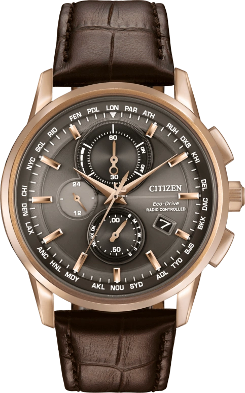 Citizen,Other 43mm,43mm,Stainless Steel,Rose Gold,Grey,Quartz,AT8113,AT8113-04H