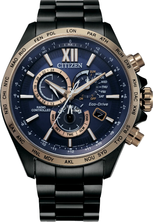 Citizen,Eco-Drive 44mm,44mm,Stainless Steel,Rose Gold,Quartz,In-house Caliber,Sapphire,Crystal Glass,CB5837,CB5837-88L