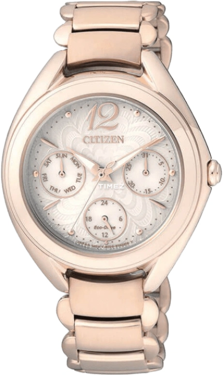 Citizen,Eco-Drive 34mm,34mm,Stainless Steel,Rose Gold,White,Sapphire,Crystal Glass,Rose Gold,FD2023,FD2023-56A