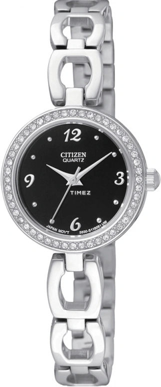 Citizen,Quartz 23mm,23mm,Stainless Steel,Black,Quartz,In-house Caliber,Hardlex,Crystal Glass,EJ6070,EJ6070-51E