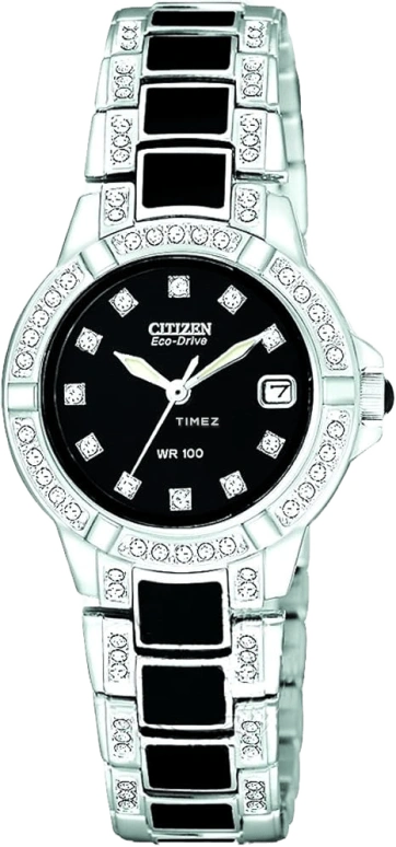 Citizen,Quartz 26mm,26mm,Stainless Steel,Black,Quartz,Day,Sapphire,Crystal Glass,EW0950,EW0950-82E