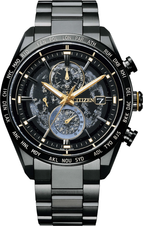 Citizen,Eco-Drive 42mm,42mm,Titanium,Black,Quartz,In-house Caliber,Sapphire,AT8185,AT8185-71E
