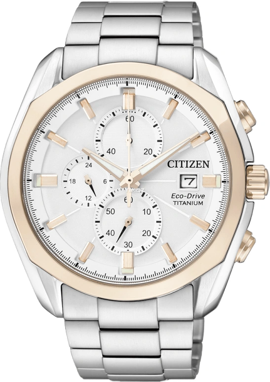 Citizen,Eco-Drive 43mm,43mm,Rose Gold,Titanium Gold,White,Sapphire,Crystal Glass,CA0024,CA0024-55A