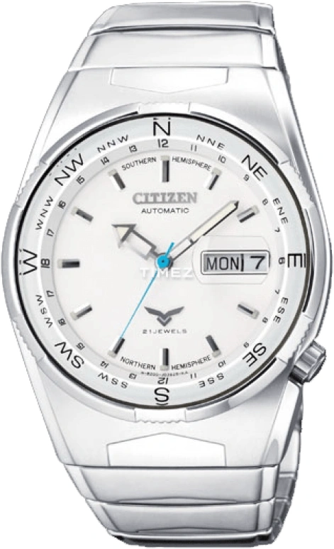 Citizen,Other 38mm,38mm,Stainless Steel,White,Sapphire,Crystal Glass,Open,NH8079,NH8079-51AB