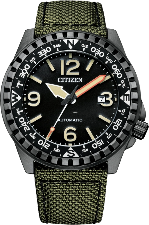Citizen,Other 46mm,46mm,Stainless Steel,Green,Handwound,NJ2197,NJ2197-19E