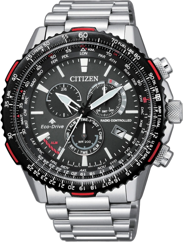 Citizen,Eco-Drive 45.90mm,45.90mm,Stainless Steel,Black,Quartz,In-house Caliber,Sapphire,Crystal Glass,CB5001,CB5001-57E