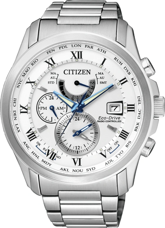 Citizen,Eco-Drive 43mm,43mm,Stainless Steel,White,Quartz,In-house Caliber,Sapphire,AT9080,AT9080-57A