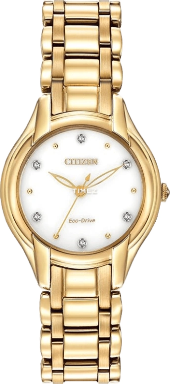 Citizen,Eco-Drive 27mm,27mm,Stainless Steel,White,Quartz,EM0282,EM0282-56A
