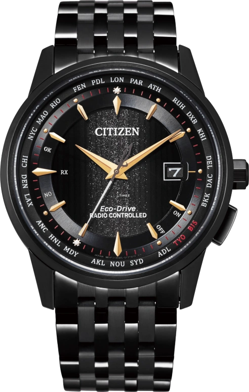 Citizen,Eco-Drive 43mm,43mm,Stainless Steel,Black,Quartz,In-house Caliber,Sapphire,Crystal Glass,CB0155,CB0155-85E