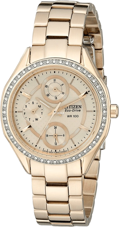 Citizen,Eco-Drive 35.50mm,35.50mm,Stainless Steel,Rose Gold,Rose Gold,Hardlex,Crystal Glass,FD1063,FD1063-57X