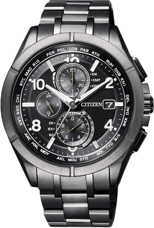 Citizen,Eco-Drive 42mm,42mm,Titanium,Black,Quartz,In-house Caliber,Sapphire,AT8166,AT8166-59E