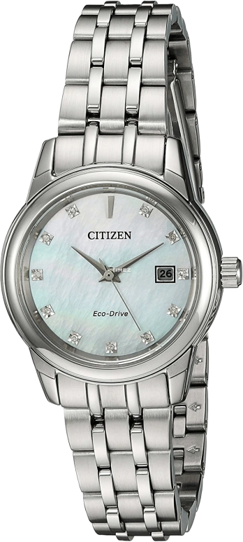 Citizen,Other 28mm,28mm,Stainless Steel,White,Quartz,EW2390,EW2390-50D