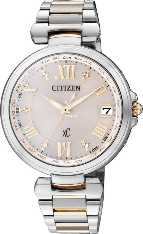 Citizen,Quartz 36mm,36mm,Stainless Steel,Rose Gold,Pink,Sapphire,Crystal Glass,Rose Gold,EC2004,EC2004-54X
