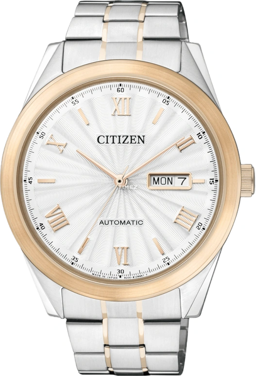 Citizen,Other 41mm,41mm,Stainless Steel,Rose Gold,White,Sapphire,Crystal Glass,Rose Gold,NH7514,NH7514-59AB