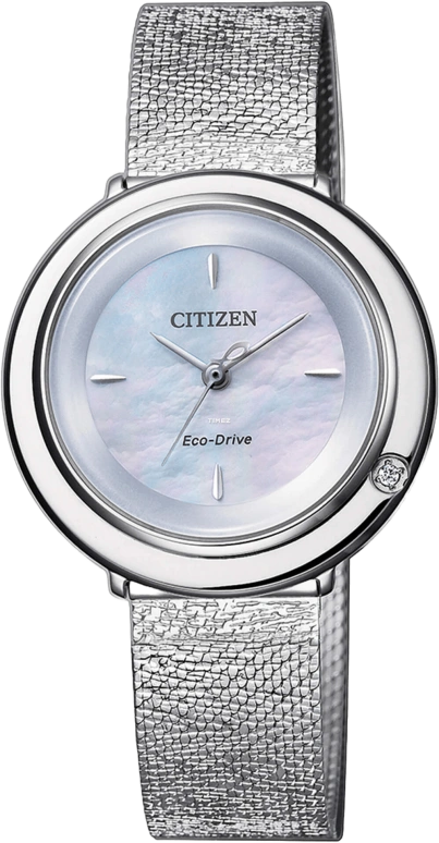 Citizen,Eco-Drive 31mm,31mm,Stainless Steel,White,Quartz,In-house Caliber,Sapphire,EM0640,EM0640-82D