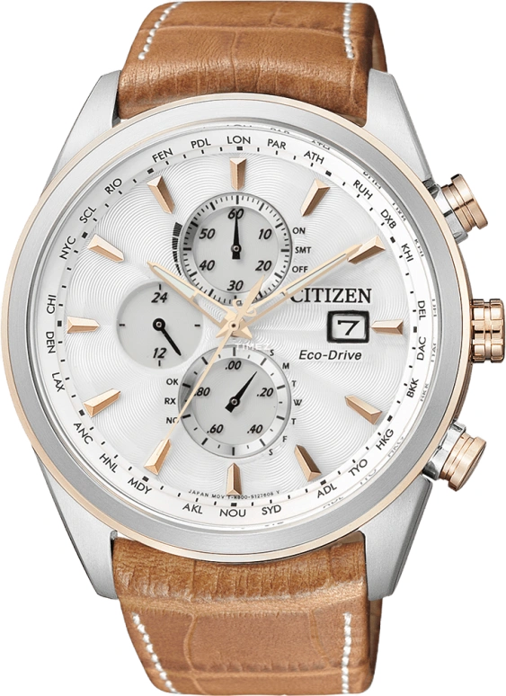 Citizen,Eco-Drive 43mm,43mm,Stainless Steel,Rose Gold,White,Sapphire,Rose Gold,AT8104,AT8104-05A