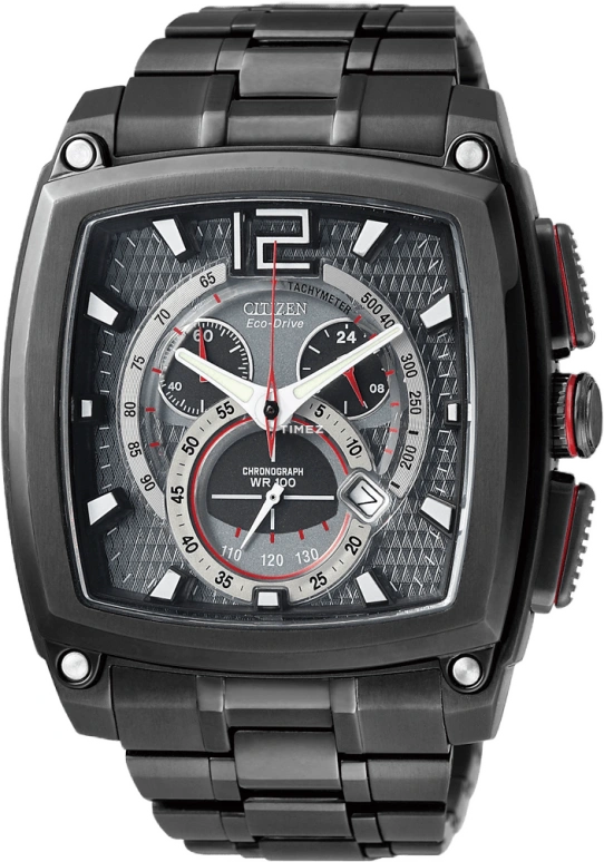 Citizen,Eco-Drive 39x39mm,39x39mm,Stainless Steel,Black,Sapphire,Crystal Glass,AT0749,AT0749-54E
