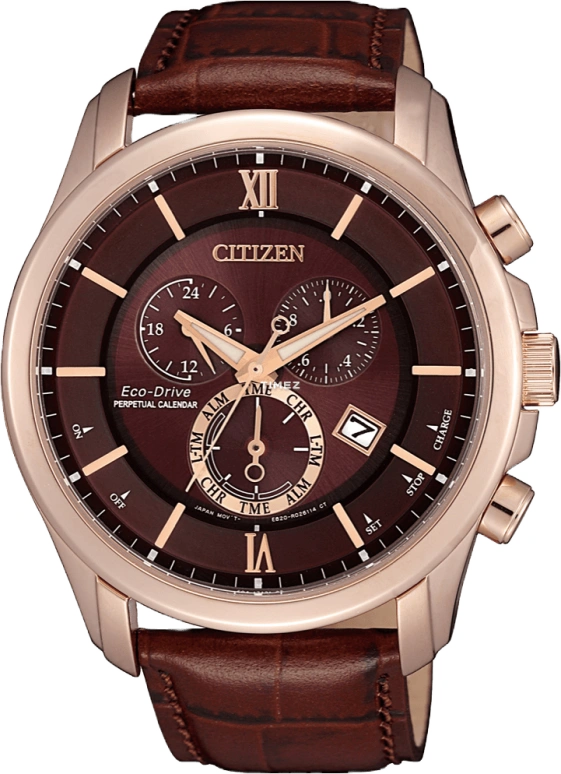 Citizen,Eco-Drive 43mm,43mm,Stainless Steel,Coffee,Brown,Quartz,In-house Caliber,Sapphire,Crystal Glass,BL5548,BL5548-19X