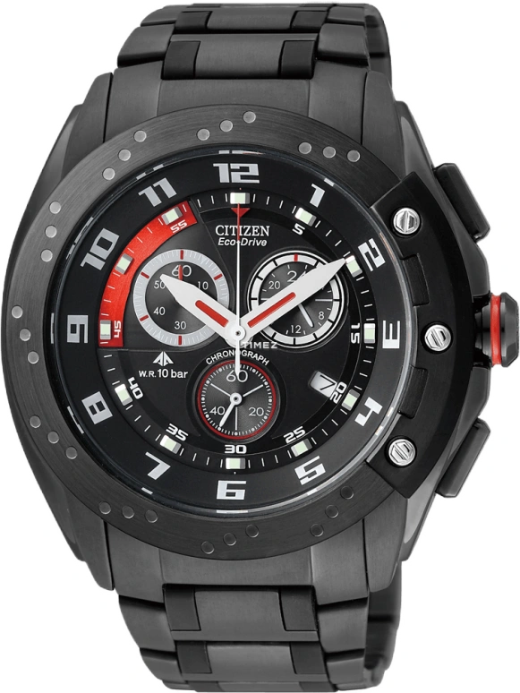 Citizen,Eco-Drive 44mm,44mm,Stainless Steel,Black,Quartz,In-house Caliber,Sapphire,Crystal Glass,AT0729,AT0729-51E