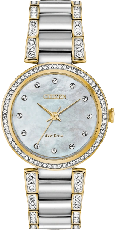 Citizen,Other 28mm,28mm,Stainless Steel,Crystal,White,Quartz,EM0844,EM0844-58D