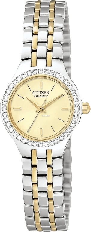Citizen,Quartz 23mm,23mm,Stainless Steel,Gold,Quartz,Sapphire,Crystal Glass,Round,EJ6044,EJ6044-51P