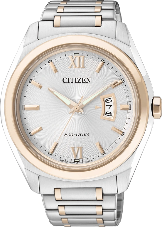 Citizen,Eco-Drive 44mm,44mm,Stainless Steel,Rose Gold,White,Sapphire,Crystal Glass,Rose Gold,AW1104,AW1104-55A