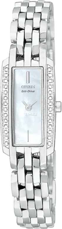 Citizen,Eco-Drive 14mm,14mm,Stainless Steel,Silver,Quartz,Sapphire,Crystal Glass,Square,EG2640,EG2640-58D
