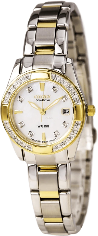 Citizen,Other 26mm,26mm,Stainless Steel,White,In-house Caliber,Sapphire,Crystal Glass,Mother of Pearl,EW1824,EW1824-57D