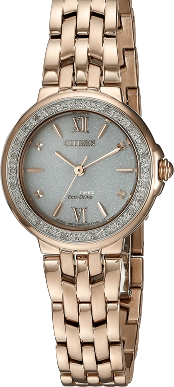 Citizen,Other 28mm,28mm,Stainless Steel,Rose Gold,White,Quartz,EM0443,EM0443-59A