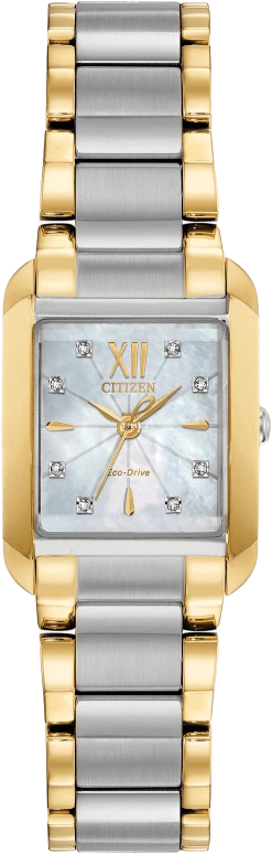 Citizen,Other 22mm,22mm,Stainless Steel,White,Quartz,EW5554,EW5554-58D