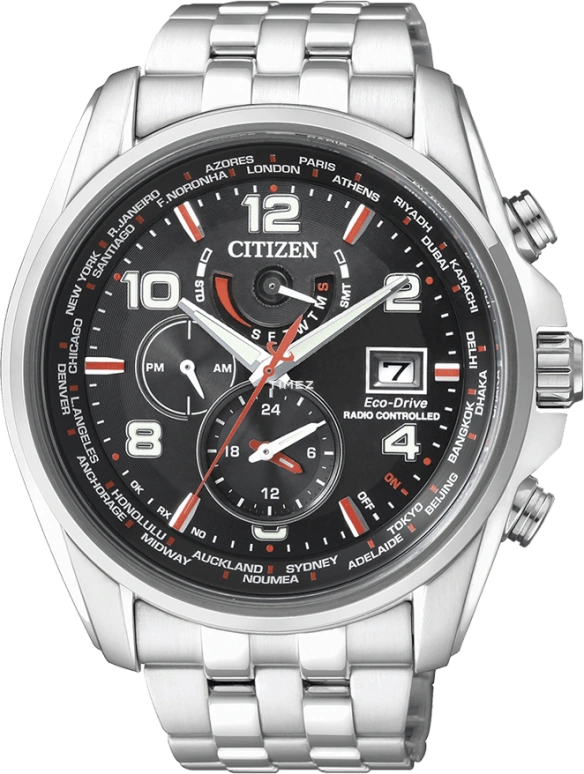 Citizen,Other 44mm,44mm,Stainless Steel,Black,Quartz,AT9030,AT9030-55F