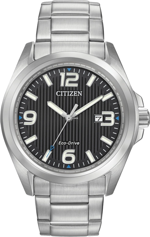 Citizen,Eco-Drive 43mm,43mm,Stainless Steel,Black,Quartz,In-house Caliber,Hardlex,Crystal Glass,Glass,AW1430,AW1430-86E