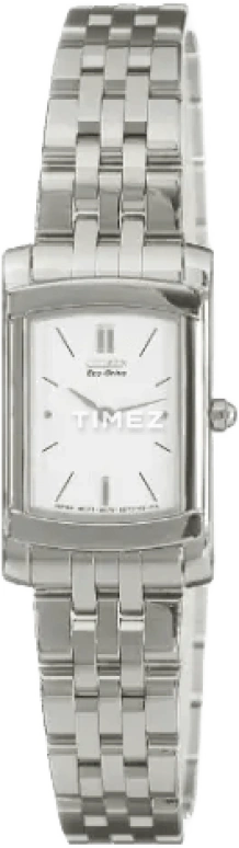 Citizen,Eco-Drive 18mm,18mm,Stainless Steel,White,Quartz,Sapphire,Crystal Glass,Square,EG3130,EG3130-59A