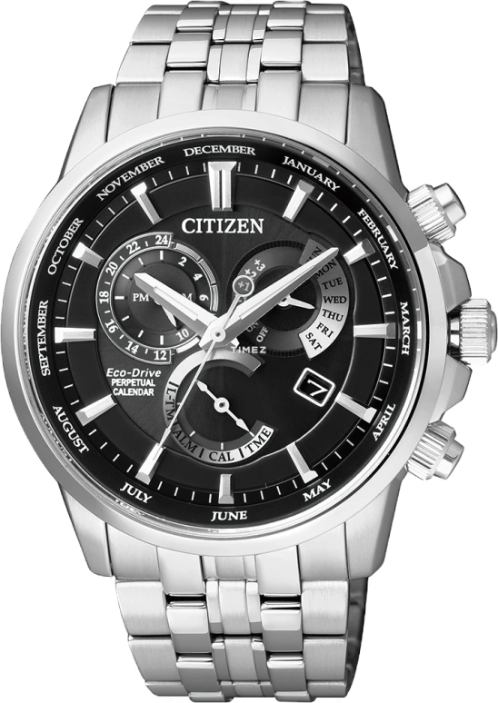 Citizen,Eco-Drive 42mm,42mm,Stainless Steel,Black,Quartz,In-house Caliber,Sapphire,Crystal Glass,BL8140,BL8140-80E