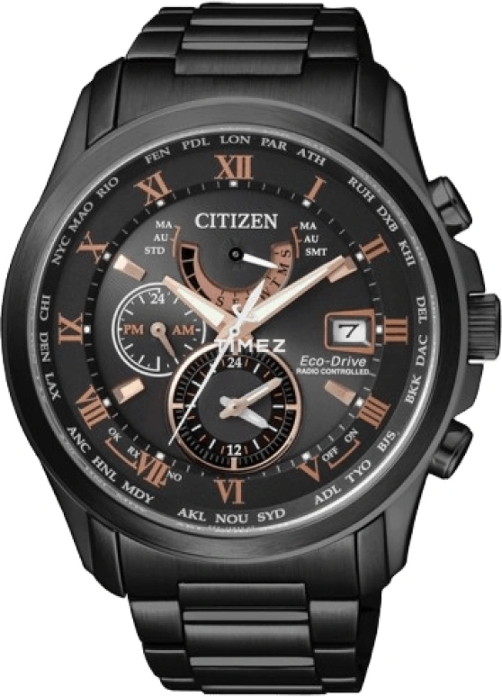 Citizen,Eco-Drive 43mm,43mm,Stainless Steel,Black,Quartz,AT9085,AT9085-53E