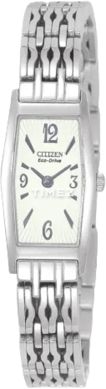 Citizen,Eco-Drive 25x15mm,25x15mm,Stainless Steel,White,Crystal Glass,Sapphire,Tonneau,Silver,EG2150,EG2150-65A