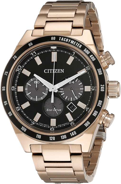 Citizen,Other 42mm,42mm,Stainless Steel,Rose Gold,Black,Quartz,CA4203,CA4203-54E