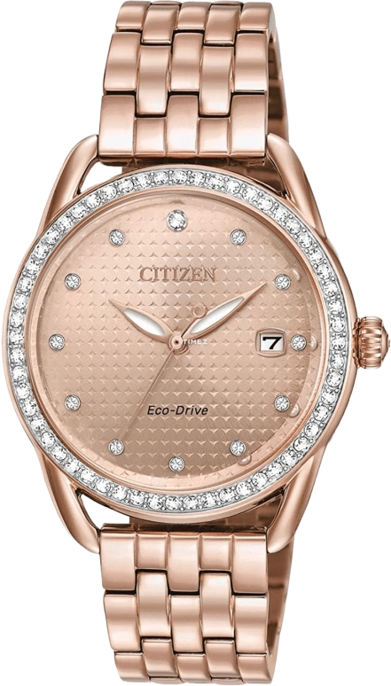 Citizen,Other 37mm,37mm,Stainless Steel,Rose,Gold,Quartz,FE6113,FE6113-57X