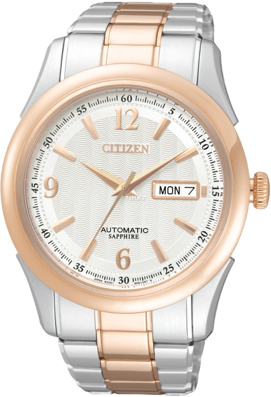 Citizen,Other 40mm,40mm,Stainless Steel,Rose Gold,White,Sapphire,Crystal Glass,Rose Gold,NH8314,NH8314-52AB