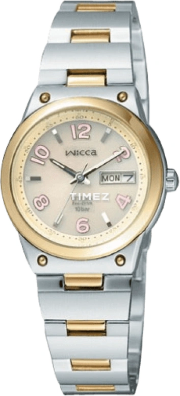 Citizen,Eco-Drive 26mm,26mm,Stainless Steel,Beige,Yellow,Hardlex,Crystal Glass,EW3084,EW3084-51YB