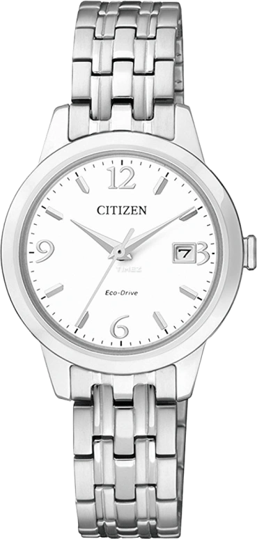 Citizen,Eco-Drive 27mm,27mm,Stainless Steel,White,Sapphire,Crystal Glass,EW2230,EW2230-56A
