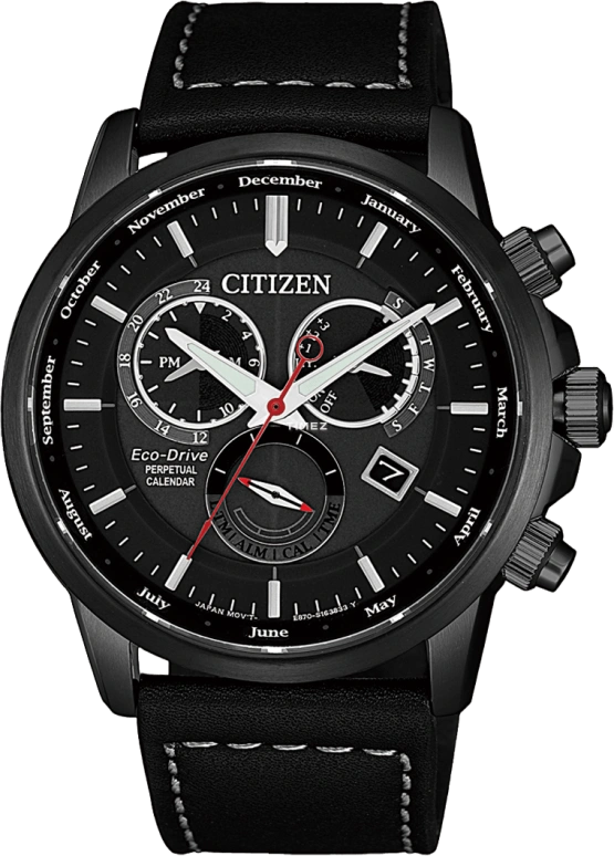 Citizen,Eco-Drive 41mm,41mm,Stainless Steel,Black,Quartz,In-house Caliber,Sapphire,Crystal Glass,BL8155,BL8155-15E