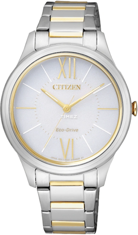 Citizen,Eco-Drive 34.20mm,34.20mm,Stainless Steel,White,Hardlex,Crystal Glass,EM0414,EM0414-57A