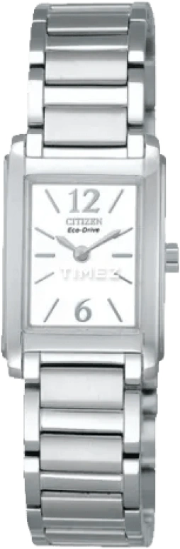 Citizen,Eco-Drive 23x18mm,23x18mm,Stainless Steel,White,Sapphire,Crystal Glass,Square,Silver,EW9245,EW9245-51A