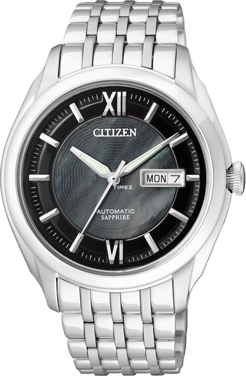 Citizen,Other 40mm,40mm,Stainless Steel,Black,Sapphire,Crystal Glass,Mother of Pearl,NH8340,NH8340-52EB