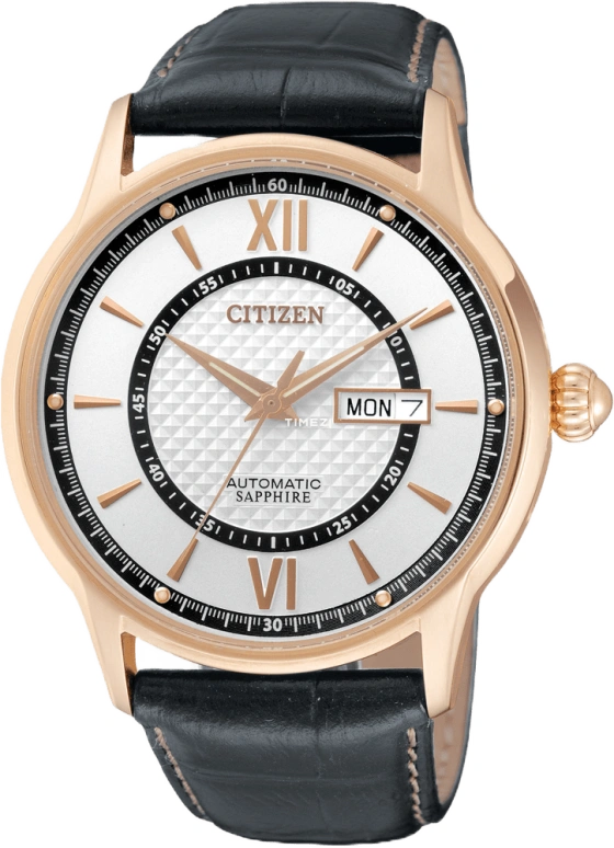 Citizen,Other 41mm,41mm,Stainless Steel,Rose Gold,White,Sapphire,Crystal Glass,Rose Gold,NH8323,NH8323-01AB